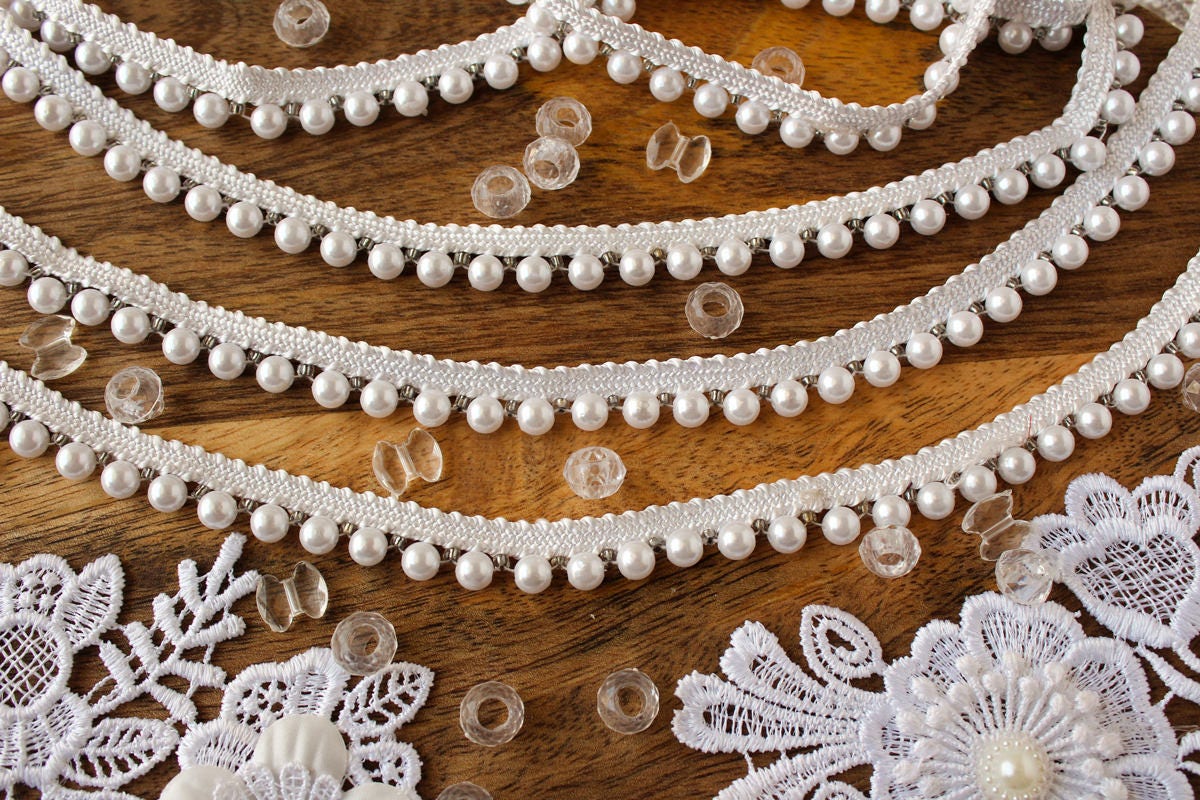 Apparel Decorative Beaded Trim  Clothing Pearl Embroidery Lace