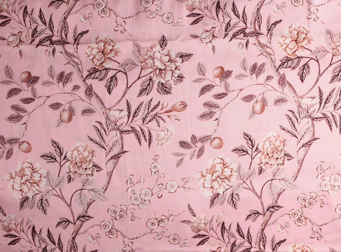 1 Yard of Salmon Pink Satin Fabric Floral Skirt Fabric Etsy