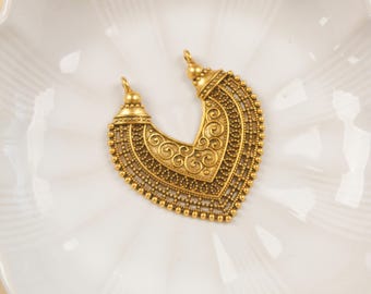 Set of 2 Gold Plated Ethnic Pendants – Indian Boho Charms