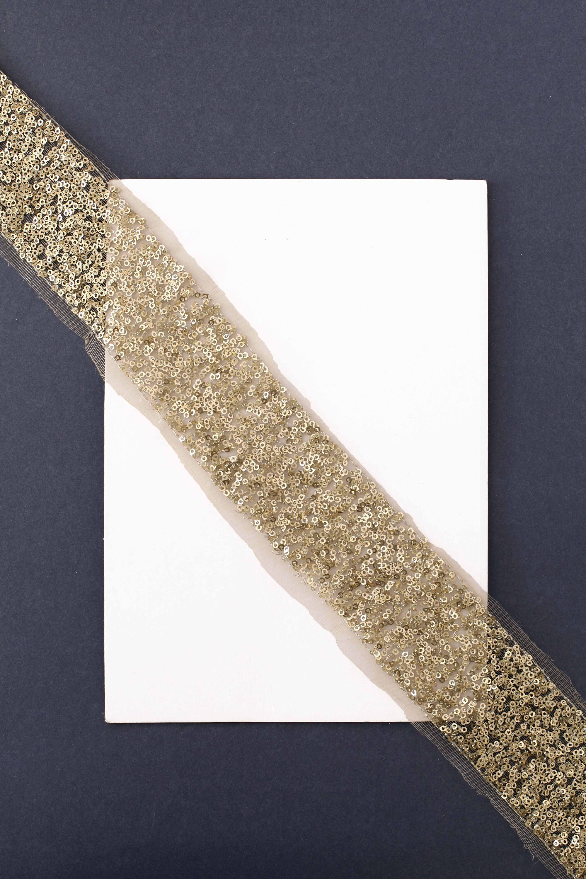 1 yard Gold Sequin Trim Embroidered Net Trim Costume Trim Etsy