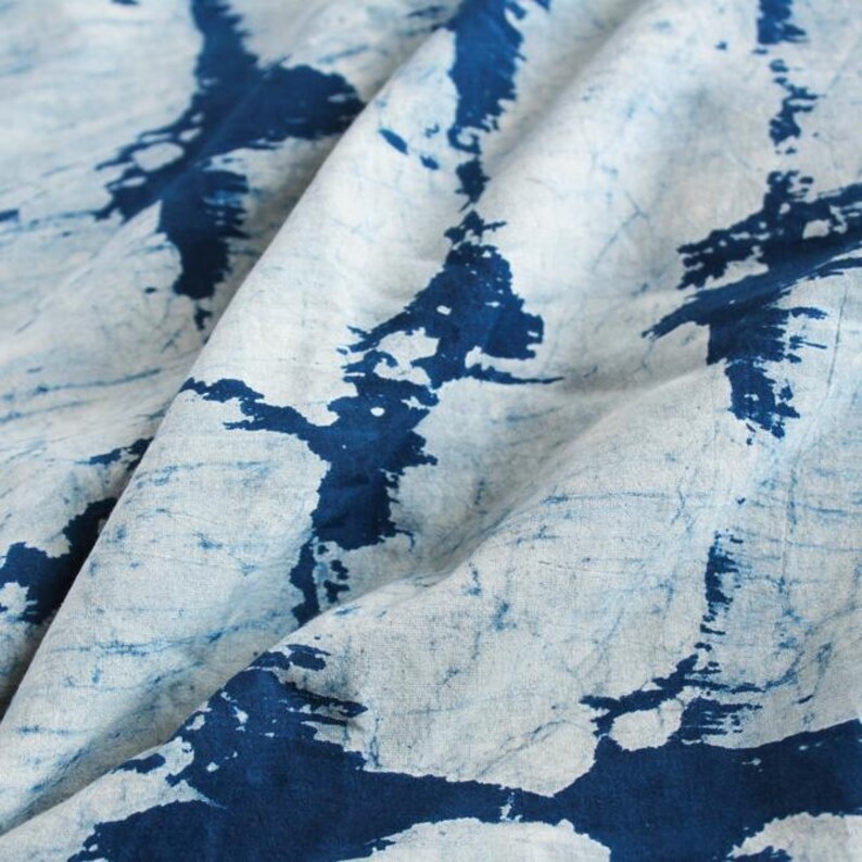 1 Yard Hand Dyed Indigo Fabric, Indian Cotton, Upholstery Fabric