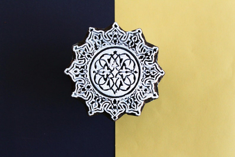 Pottery Stamp Wooden Printing Block Block Print Stamp Fabric Printing Stamp Sacred Geometry Textile Stamp Wooden Block Stamp
