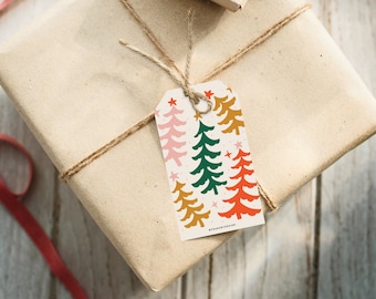 PRINTED Christmas Gift Hang Tags Personalized Christmas Tree Happy Holidays Merry Modern Holiday Gift Tags Merry Christmas Happy New Year