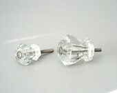 Vintage Clear Glass Knobs for Cabinet Drawers and Door Replacement