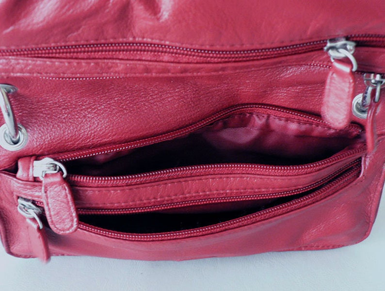 Red Leather Mini Purse Etsy