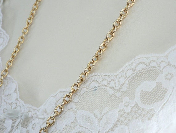 Vintage Long Chunky Gold Tone Chain Necklace - image 5