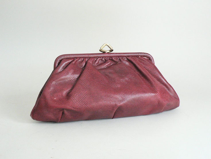 1950s Oxblood Leather Cross Body Evening Bag Etsy