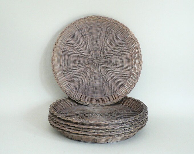 Wicker Picnic Plate Holders Etsy