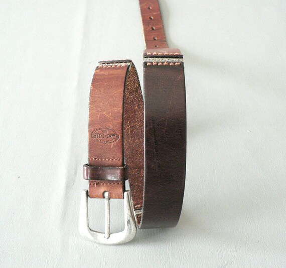 Women Brown Leather Fossil Belt SIZE 