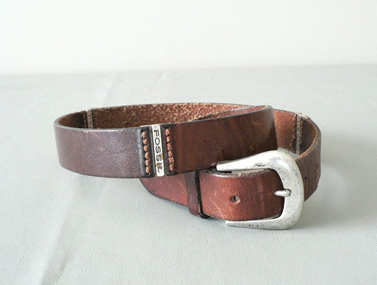 Women Brown Leather Fossil Belt SIZE 