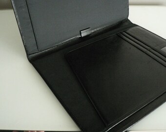 Black Leather Portfolio Business Folder