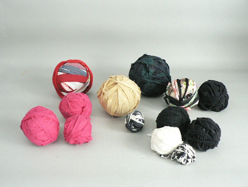 Bowl Filler Authentic Vintage Rag Rug Fabric Strip Balls Etsy