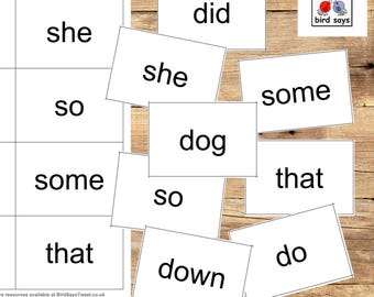 Sight words flash cards SET 2: next 50 words with 3 games - early reading skills, ASN, high frequency, common words - PDF Digital Download