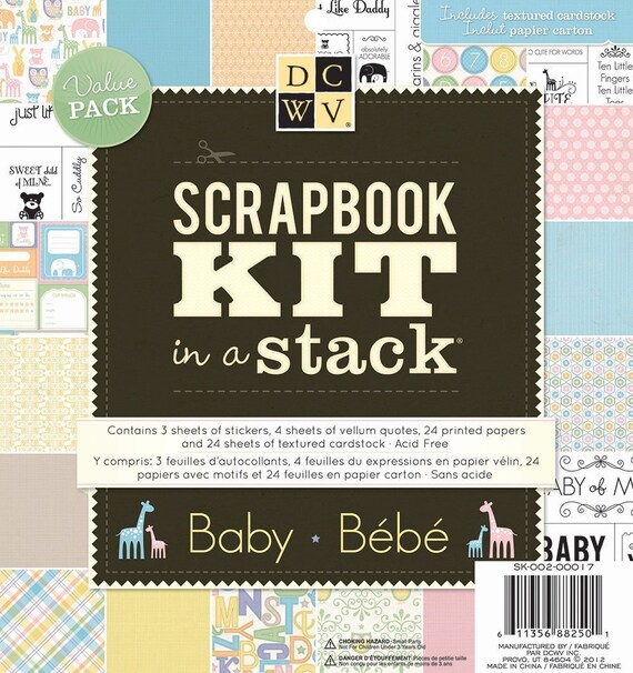 Kit De Scrapbook Dcwv De Una Pila Bebe Bebe Scrapbook Papel Etsy