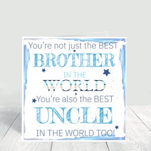 Tarjeta de feliz cumpleaños para hermano, tarjeta de felicitación para hermano y tío, tarjeta de cumpleaños hecha a mano para hermano y tío
