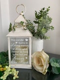 This candle burns in loving memory of those who cannot be here today but are forever in our hearts Memorial Lantern, LED Wedding Lantern