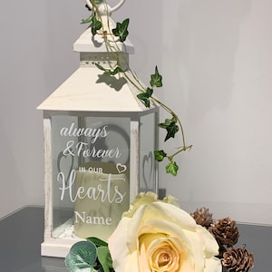 Personalised Memorial Lantern Sympathy Gift Keepsake for Loss of Loved One, Bereavement Gift for Family & Friends