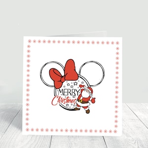 Vrolijke kerstkaart, Disney-kerstkaart, Mickey Minnie-kerstkaart. Vrolijk kerstfeest, gepersonaliseerde kerstkaart