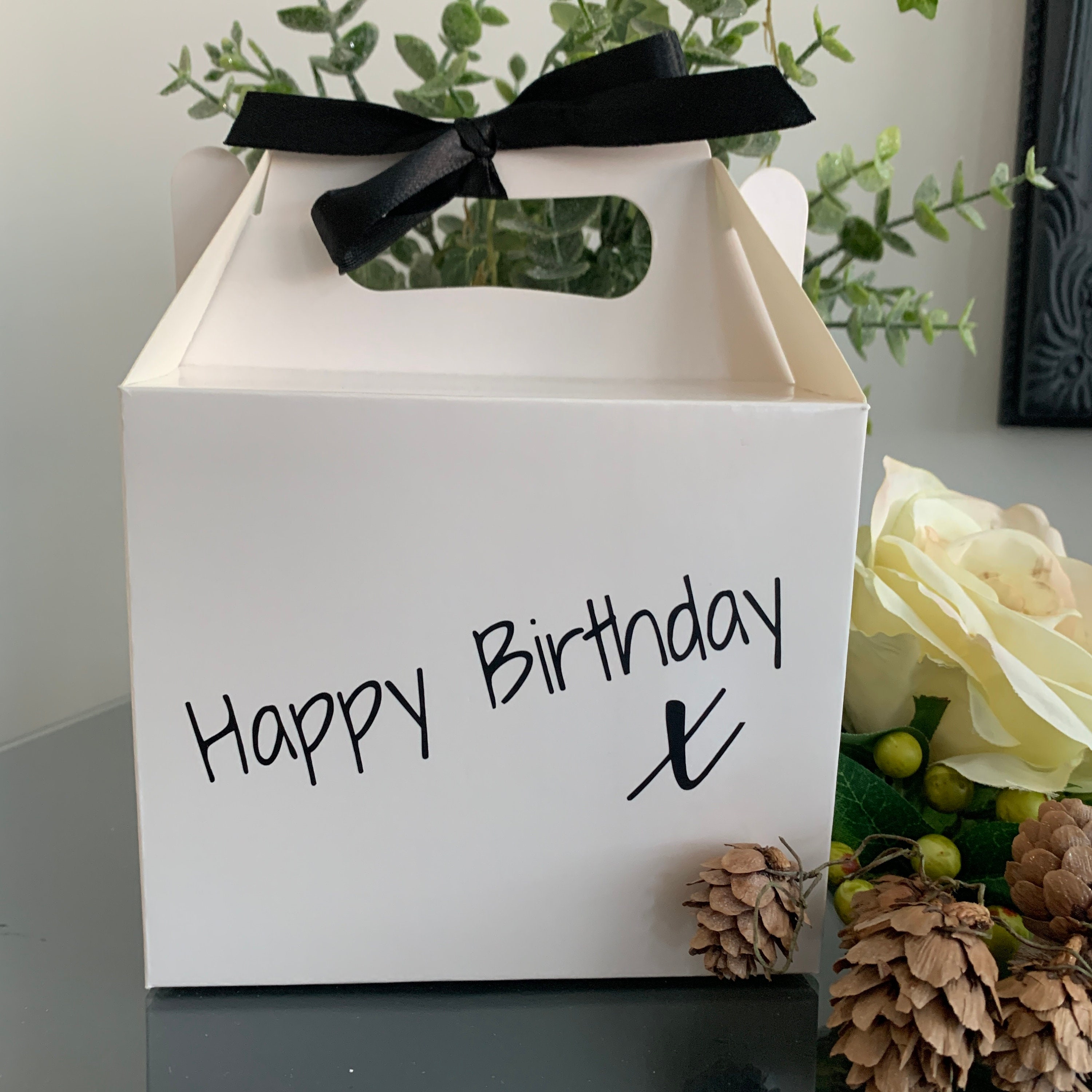 Personalized Happy Birthday Gift Box With Satin Ribbon (15cm) - Etsy