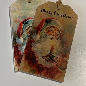 Handmade Vintage-Style Wooden Christmas Gift Tags - Large 16x9cm Rustic Holiday Present Labels