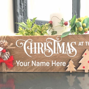 Personalized Rustic Christmas Family Name Sign - Reclaimed Wood Decor