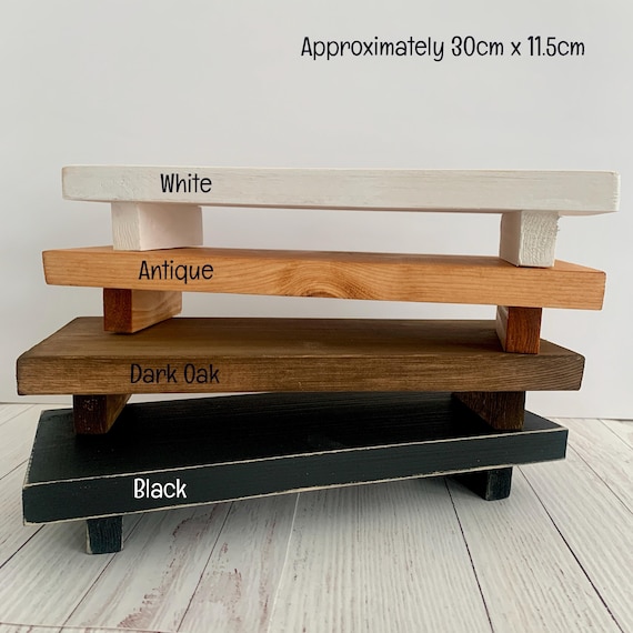 Rustic Wooden Display Shelf: Distressed Countertop Stand (30cm x 11.5cm)
