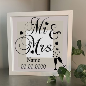 Gepersonaliseerde fotolijst meneer en mevrouw: aandenken bruiloft