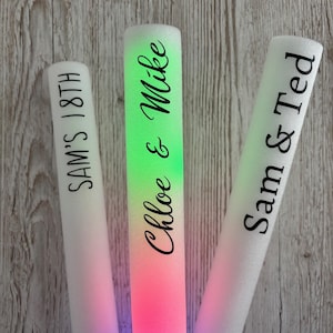 Personalized LED Foam Glow Sticks: Custom Party Favors