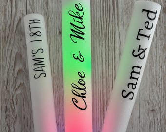Personalized LED Foam Glow Sticks: Custom Party Favors