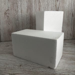 Polystyrene Blocks, Rectangle, Ideal for making models, 2 Blocks, 20 cm x 11 cm x 11 cm