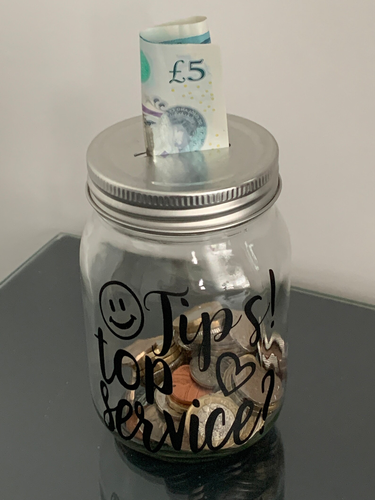 Jar For Tips Tip Jar, Restaurant Tips, Barber Tips, Tips Container, Glass Tip Jar ...