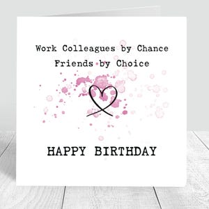 Zufällige Arbeitskollegen, Wahlfreunde, alles Gute zum Geburtstag. Arbeit Kollegen Geburtstagskarte, Handgemachte Freunde Geburtstag Feier Karte