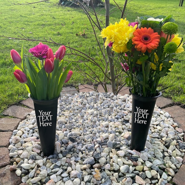 Personalised Memorial Vase | Grave/Crem Vase/Flower Pot | Remembrance Vase