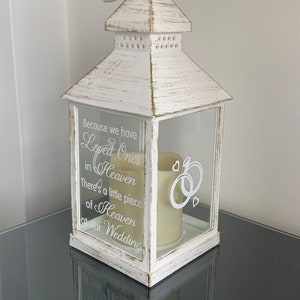 Because we have Loved Ones in Heaven, Wedding Lantern, Wedding Venue Decoration, Memorial Lantern, White & Gold Wedding Memorial Lantern image 7