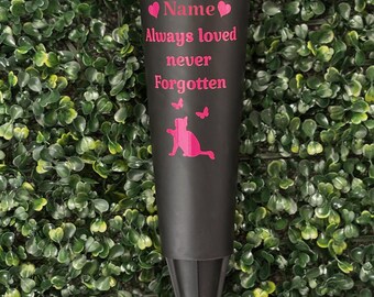 Memorial Spike Vase for Graveside Remembrance - Black Flower Holder - Personalized Grieving Gift