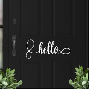 Hello Front Door Vinyl Sticker: Entry Door Sign