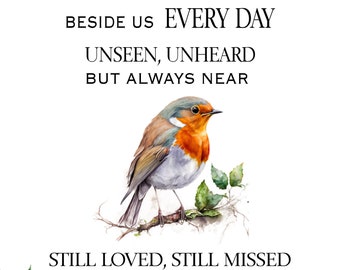 Grief support gift, Memorial Robin Art Print: Remembrance Gift (Digital Download)