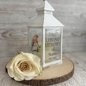 In Loving Memory, Personalised Sympathy Gift Friends Family Grieving Gift, LED candle Lantern Keepsake Memorial Lantern gift.