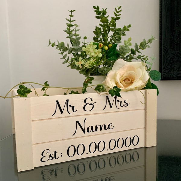 Wedding Gift, Wooden Hamper Box, Wedding Crate, Wedding Hamper, Wedding Keepsake Box, Personalised Wedding Gift, Wooden Crate Gift