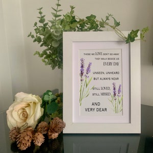 DIGITAL DOWNLOAD ONLY. Personalised Bereavement Gift in Loving ...