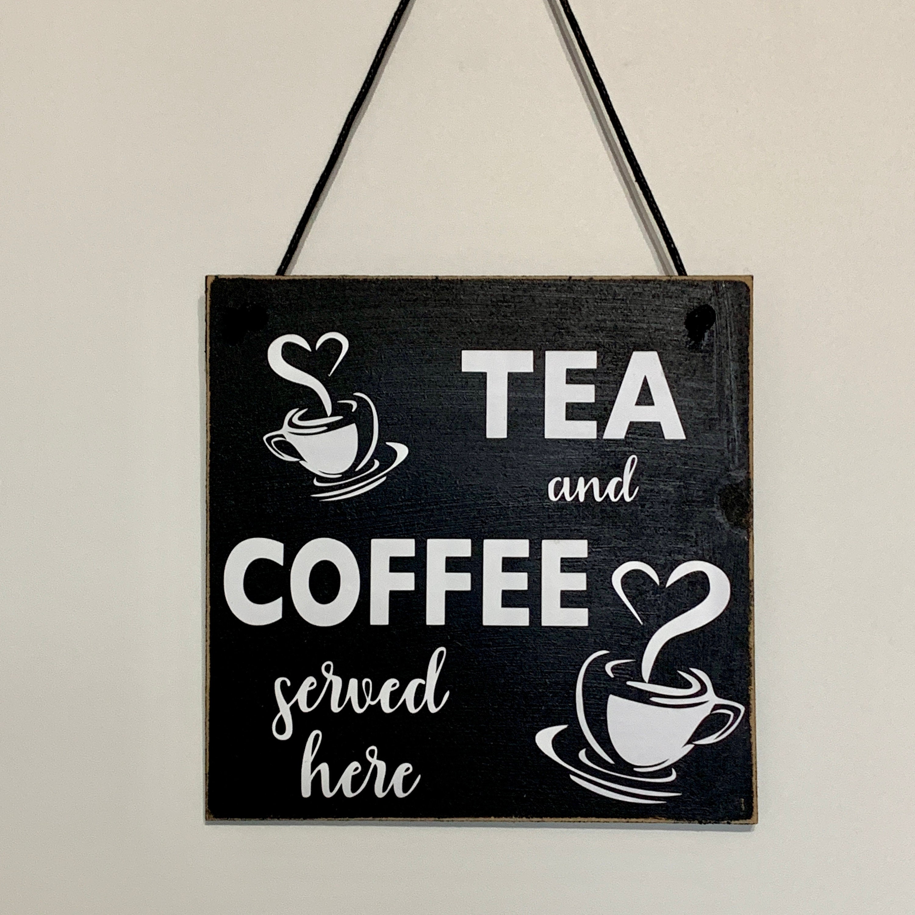 Tea and Coffee Sign: Handmade Kitchen Cafe Wall Art - Etsy