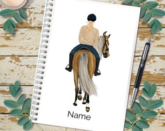 Personalised notebook, Notes, Sketches, Journal, Personalised Gift, horse lover, horse gift, horse, horserider, notebook, to do list