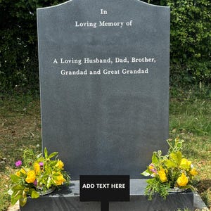 Personalized Black Acrylic Grave Marker: Remembrance Plaque