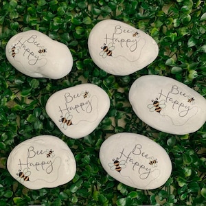 Hand Painted Bee Pebble: Inspirational Pocket Rock, Keepsake Gift