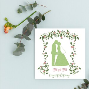 Trouwkaart, kaart meneer en mevrouw, gefeliciteerd kaart, gefeliciteerd bruiloft, wenskaart, bruiloft, kaart bruid en bruidegom, huwelijkscadeau