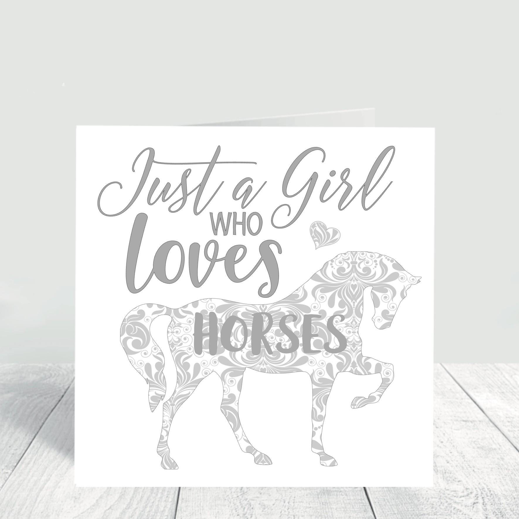 Biglietto di auguri di compleanno a tema cavallo: regalo per amanti dei cavalli, mamma, sorella, amica - Italia