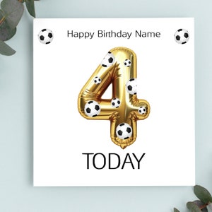 Nummer verjaardagskaart, leeftijd verjaardagskaart, gepersonaliseerde kaart, gelukkige verjaardagskaart, handgemaakte kaart, voetbalverjaardagskaart, voetbal geïnspireerd