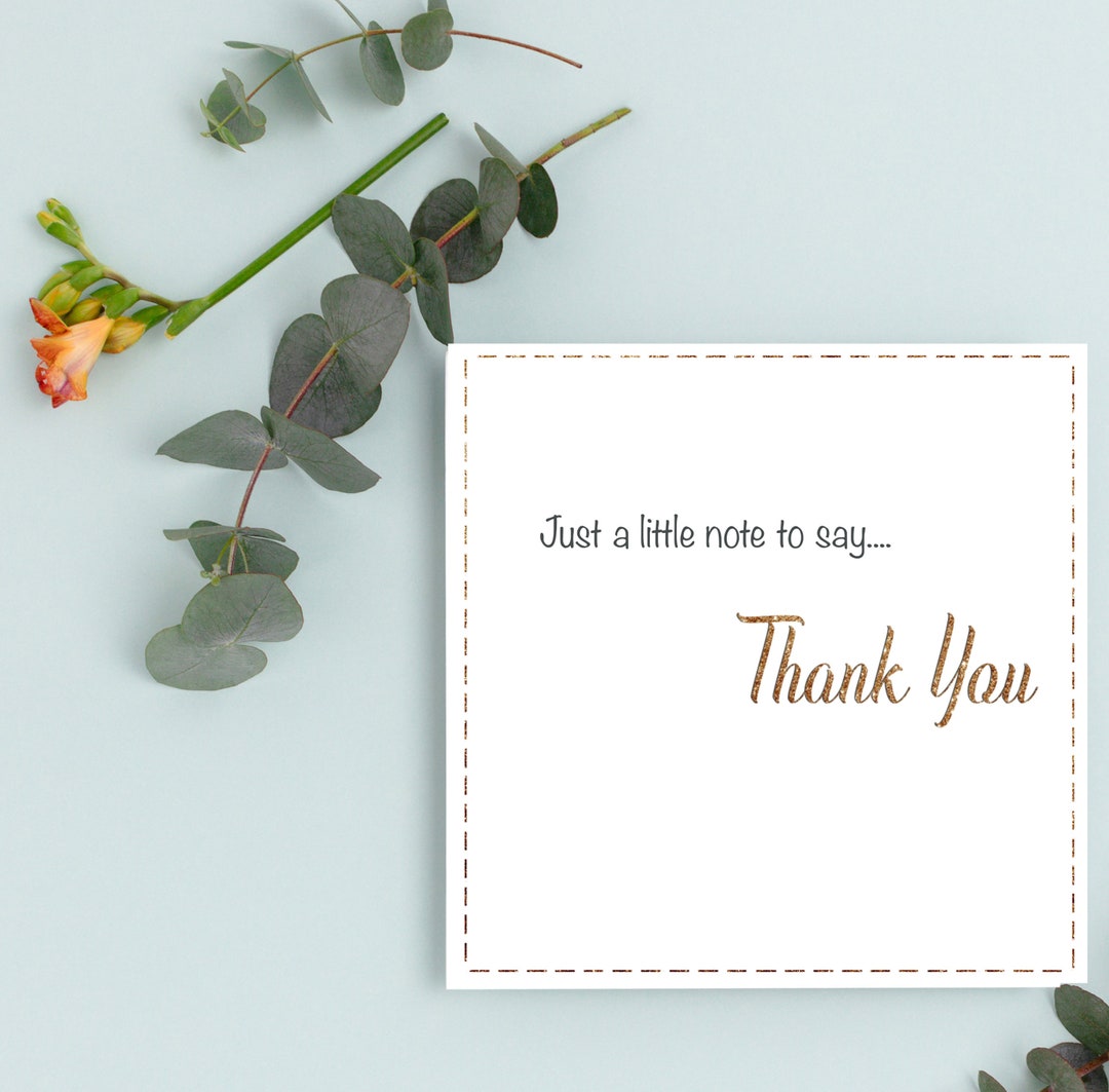 Thank You Card Greeting Card, Just a Little Note to Say Thank You ...