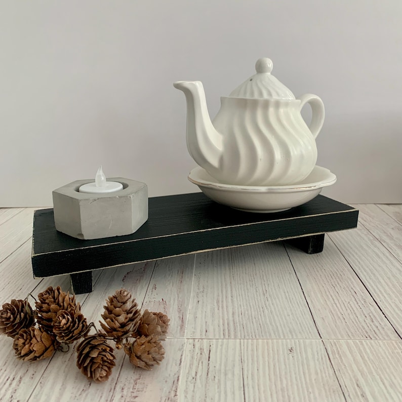 Rustic Wooden Shelf, Countertop Stand, Bathroom Shelf, Display Pedestal