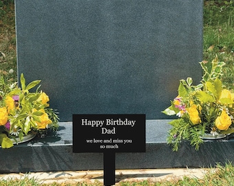 Personalized Memorial Grave Marker: Black Acrylic Remembrance Plaque